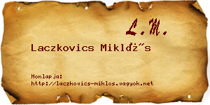 Laczkovics Miklós névjegykártya