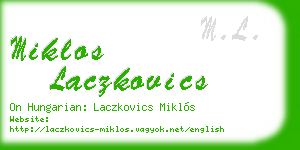 miklos laczkovics business card